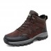 Men PU Leather Warm Lined Hiking Snow Outdoor Boots