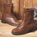 Men Vintage Comfort Square Toe Mid  calf Western Boots