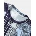 Men Paisley   Scarf Print Short Sleeve Round Neck T  Shirts